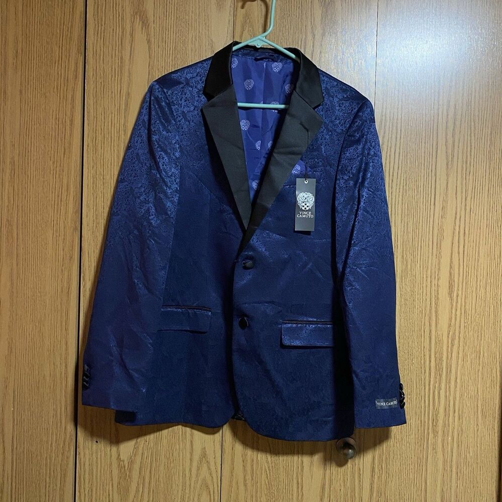 NWT Vince Camuto Men’s 38R Navy Jacquard Suit Jacket